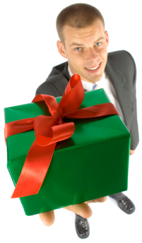 man with gift